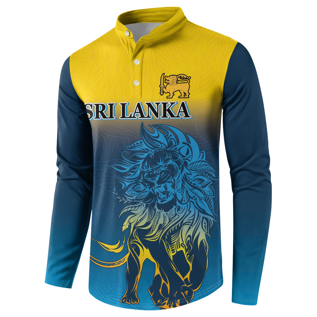 Sri Lanka Button Sweatshirt With Lions Version LT9 - Wonder Print Shop