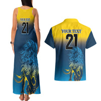 Sri Lanka Couples Matching Tank Maxi Dress and Hawaiian Shirt With Lions Version LT9 - Wonder Print Shop