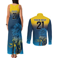 Sri Lanka Couples Matching Tank Maxi Dress and Long Sleeve Button Shirt With Lions Version LT9 - Wonder Print Shop