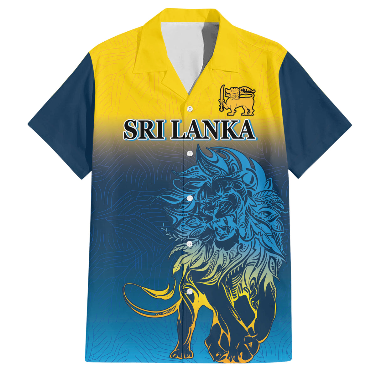 Sri Lanka Family Matching Short Sleeve Bodycon Dress and Hawaiian Shirt With Lions Version - Wonder Print Shop