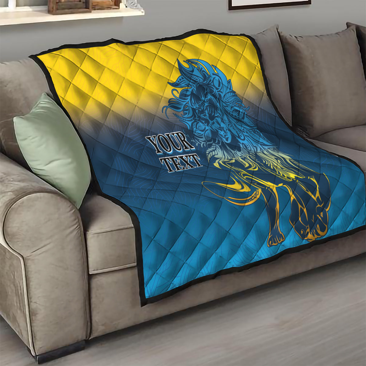 Sri Lanka Quilt With Lions Version - Wonder Print Shop