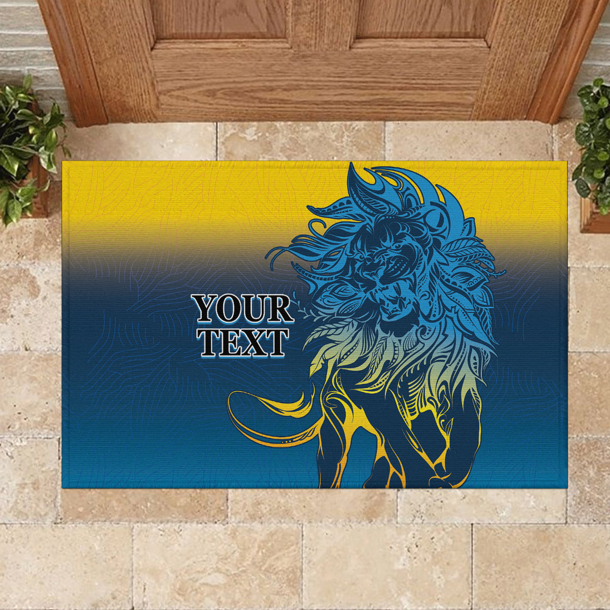 Sri Lanka Rubber Doormat With Lions Version - Wonder Print Shop