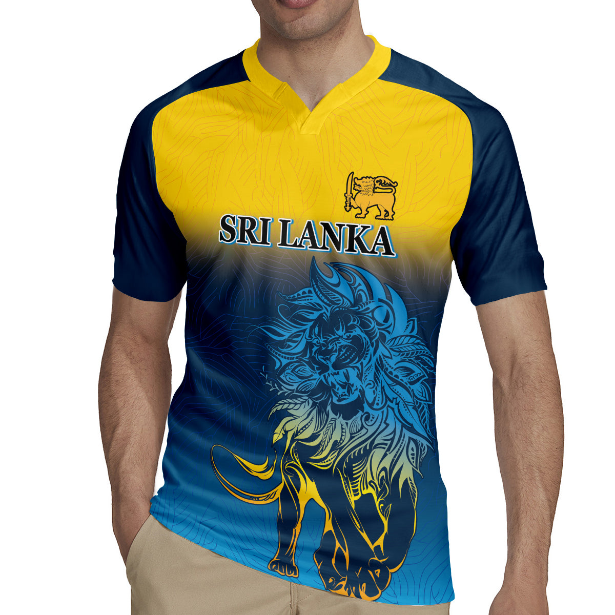 Sri Lanka Rugby Jersey With Lions Version - Wonder Print Shop