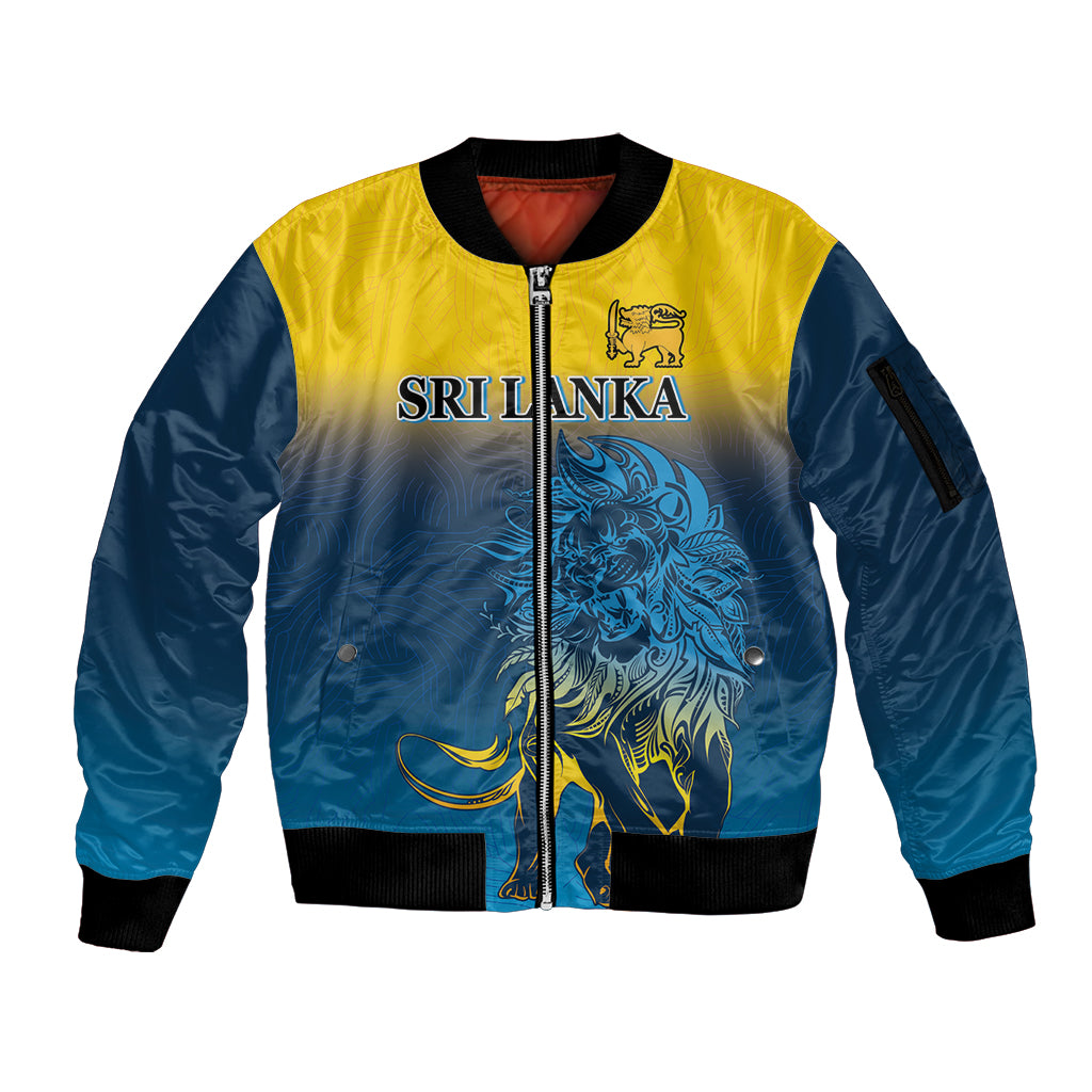 Sri Lanka Sleeve Zip Bomber Jacket With Lions Version - Wonder Print Shop