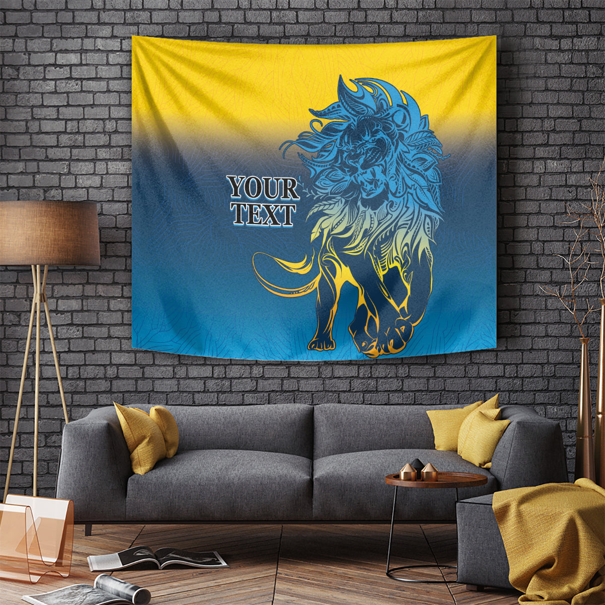 Sri Lanka Tapestry With Lions Version - Wonder Print Shop