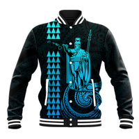 Custom Hawaii Baseball Jacket King Kamehameha - Aqua LT9 - Wonder Print Shop