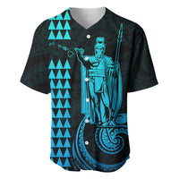 Custom Hawaii Baseball Jersey King Kamehameha - Aqua LT9 - Wonder Print Shop