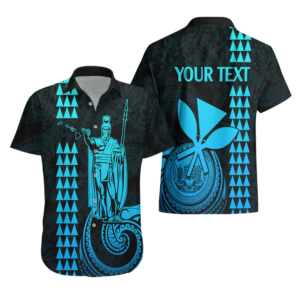 Custom Hawaii Hawaiian Shirt King Kamehameha - Aqua - Wonder Print Shop