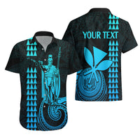 Custom Hawaii Hawaiian Shirt King Kamehameha - Aqua - Wonder Print Shop
