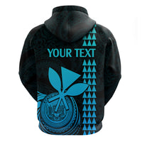 Custom Hawaii Hoodie King Kamehameha - Aqua - Wonder Print Shop