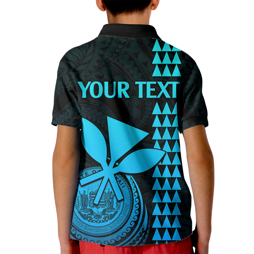 Custom Hawaii Kid Polo Shirt King Kamehameha - Aqua - Wonder Print Shop