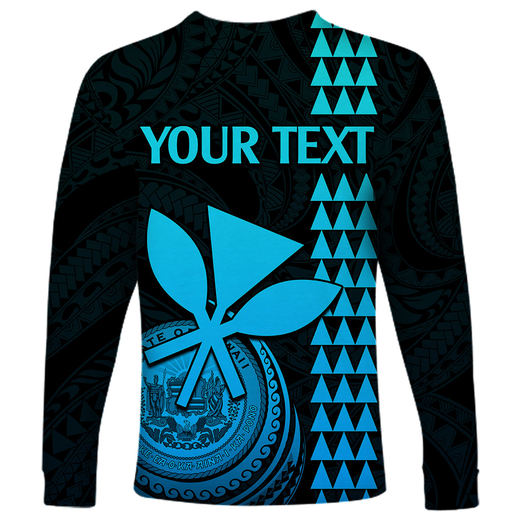 Custom Hawaii Long Sleeve Shirt King Kamehameha - Aqua - Wonder Print Shop