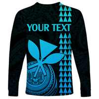 Custom Hawaii Long Sleeve Shirt King Kamehameha - Aqua - Wonder Print Shop