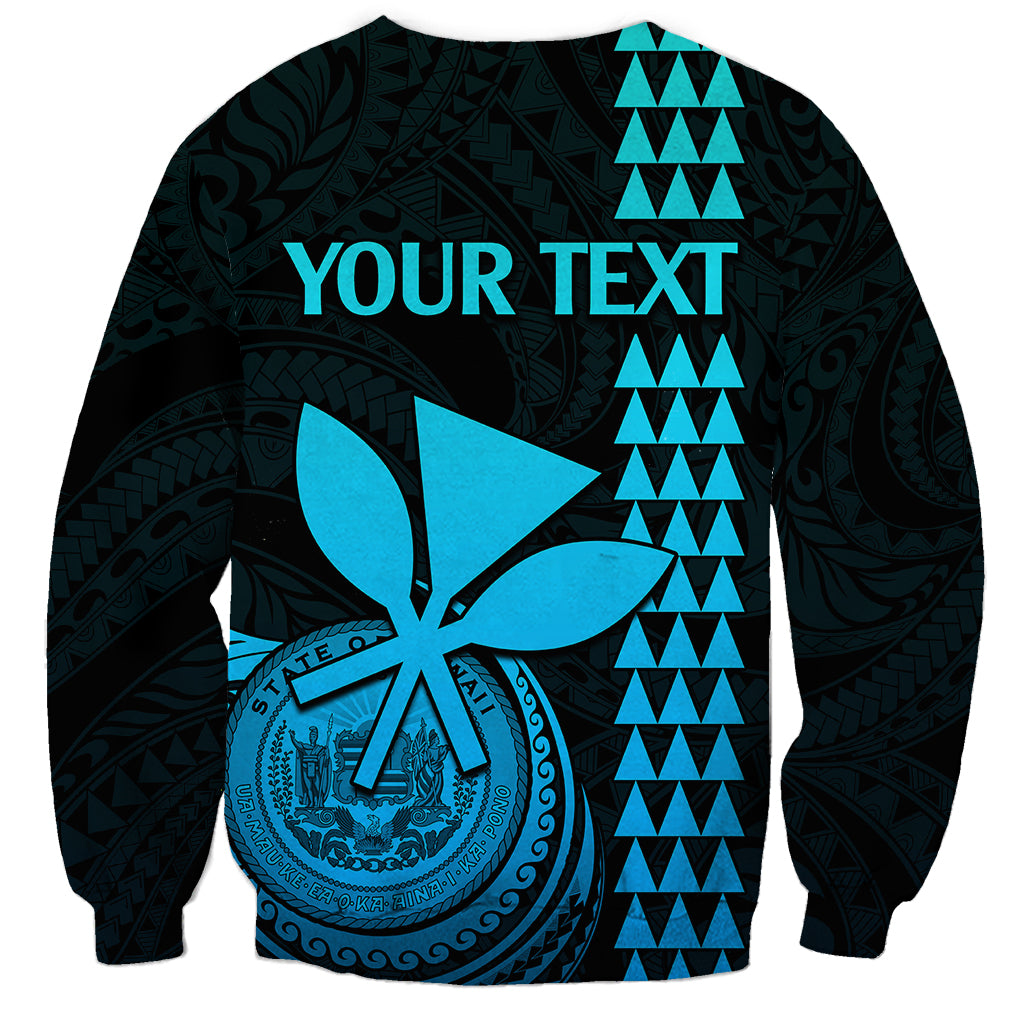 Custom Hawaii Sweatshirt King Kamehameha - Aqua - Wonder Print Shop