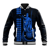 Custom Hawaii Baseball Jacket King Kamehameha - Blue LT9 - Wonder Print Shop