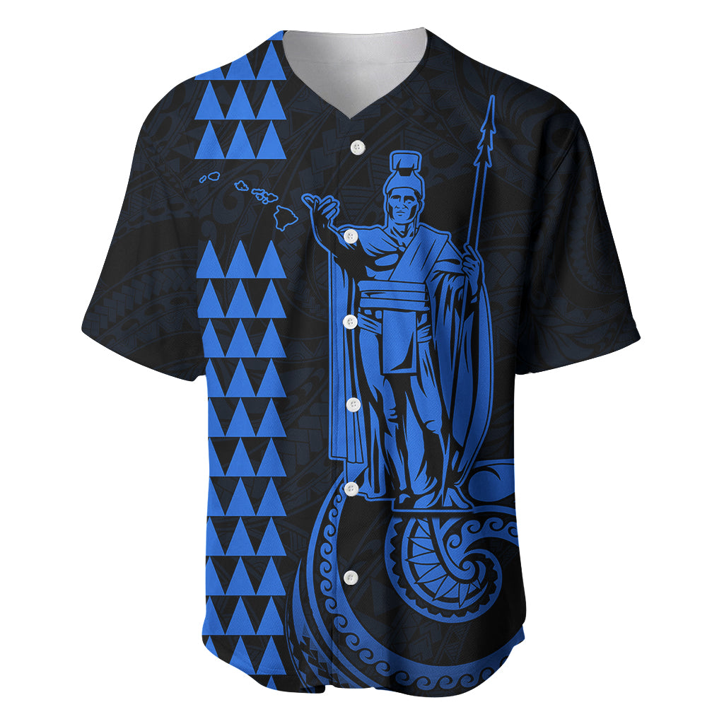 Custom Hawaii Baseball Jersey King Kamehameha - Blue LT9 - Wonder Print Shop