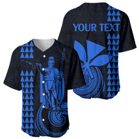 Custom Hawaii Baseball Jersey King Kamehameha - Blue LT9 - Wonder Print Shop