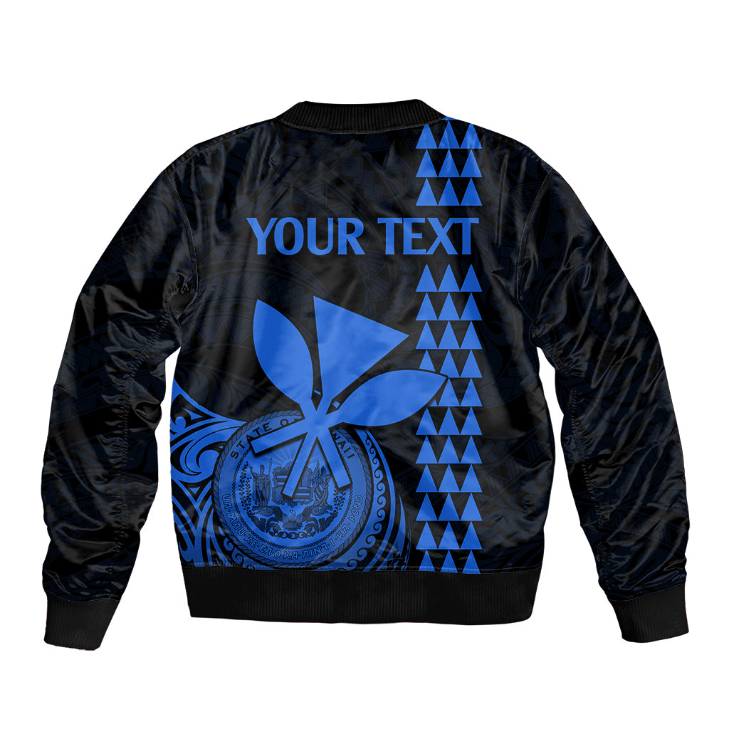 Custom Hawaii Bomber Jacket King Kamehameha - Blue LT9 - Wonder Print Shop