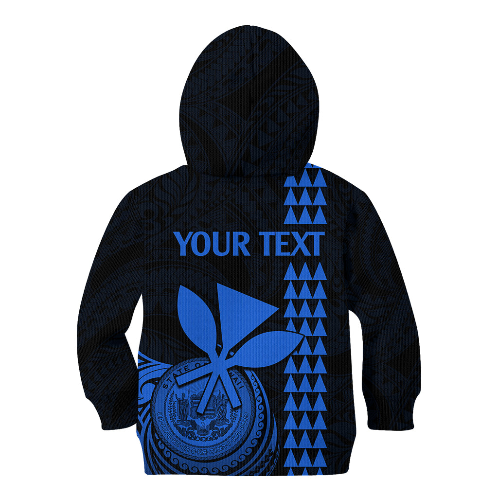 Custom Hawaii Kid Hoodie King Kamehameha - Blue - Wonder Print Shop