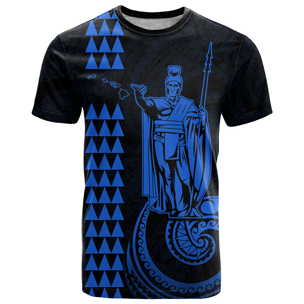 Custom Hawaii T Shirt King Kamehameha - Blue - Wonder Print Shop