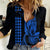 Custom Hawaii Women Casual Shirt King Kamehameha - Blue - Wonder Print Shop
