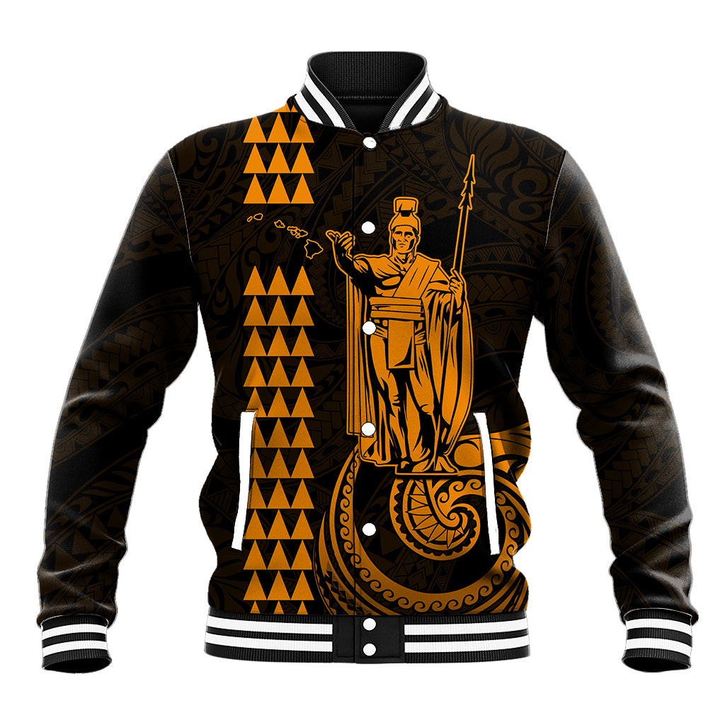 Custom Hawaii Baseball Jacket King Kamehameha - Gold LT9 - Wonder Print Shop