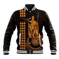 Custom Hawaii Baseball Jacket King Kamehameha - Gold LT9 - Wonder Print Shop