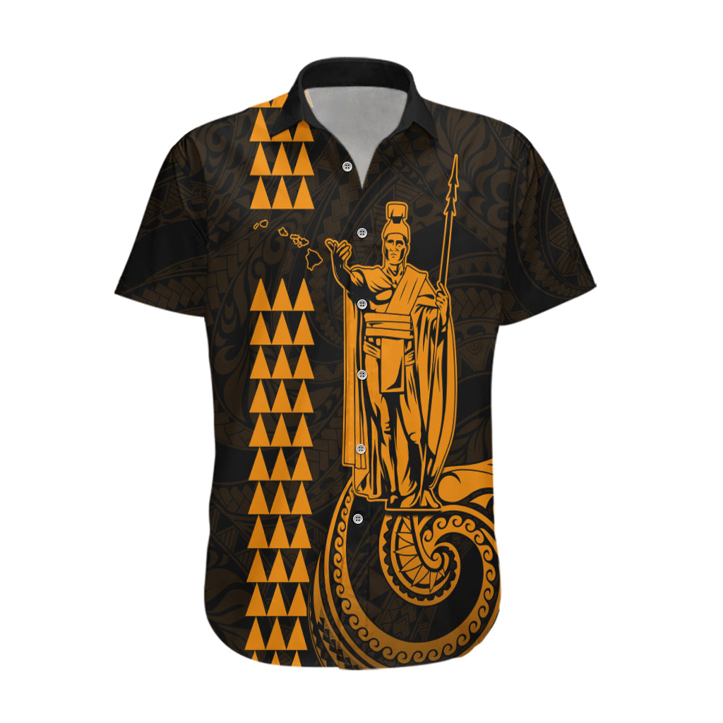 Custom Hawaii Hawaiian Shirt King Kamehameha - Gold - Wonder Print Shop