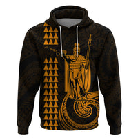 Custom Hawaii Hoodie King Kamehameha - Gold - Wonder Print Shop