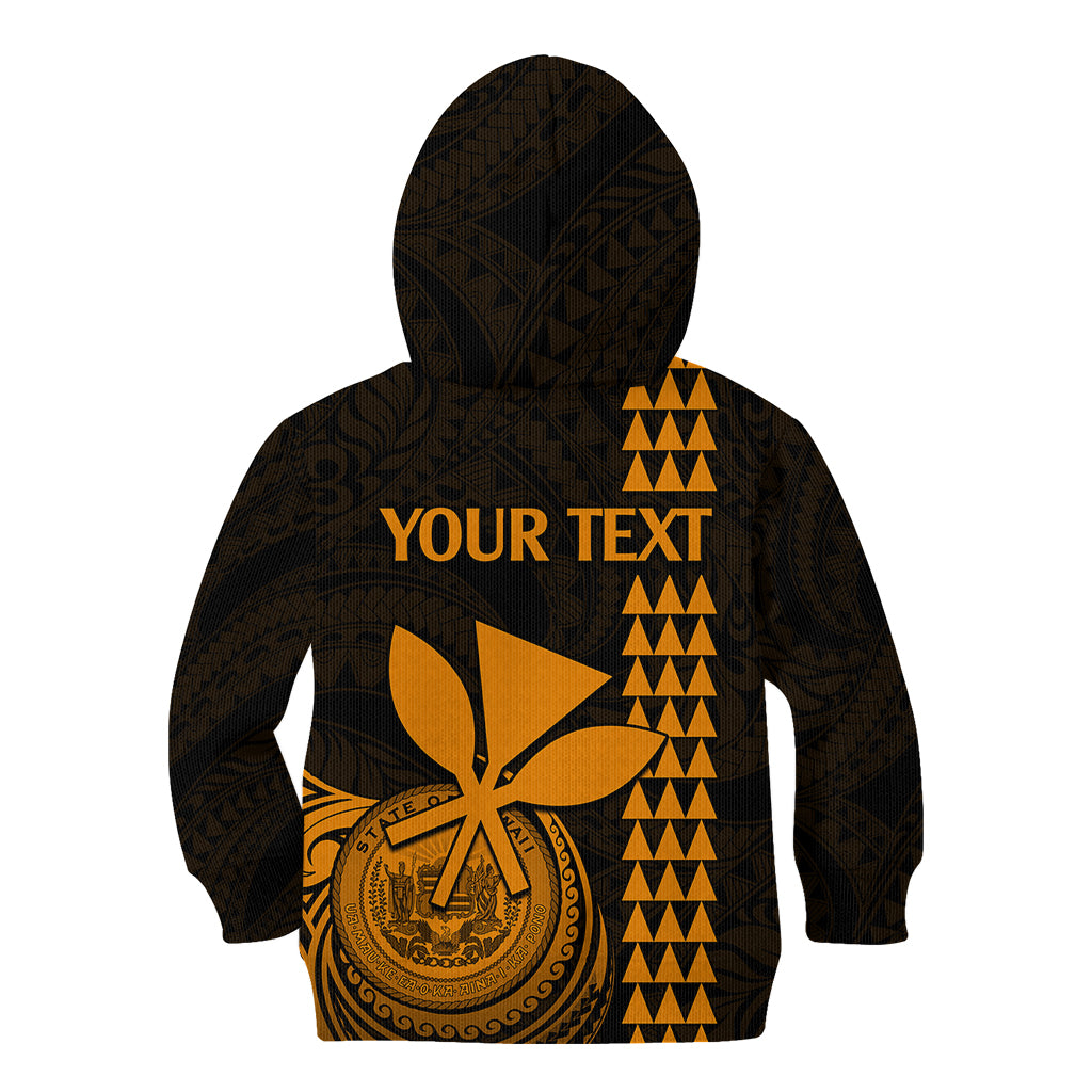 Custom Hawaii Kid Hoodie King Kamehameha - Gold - Wonder Print Shop