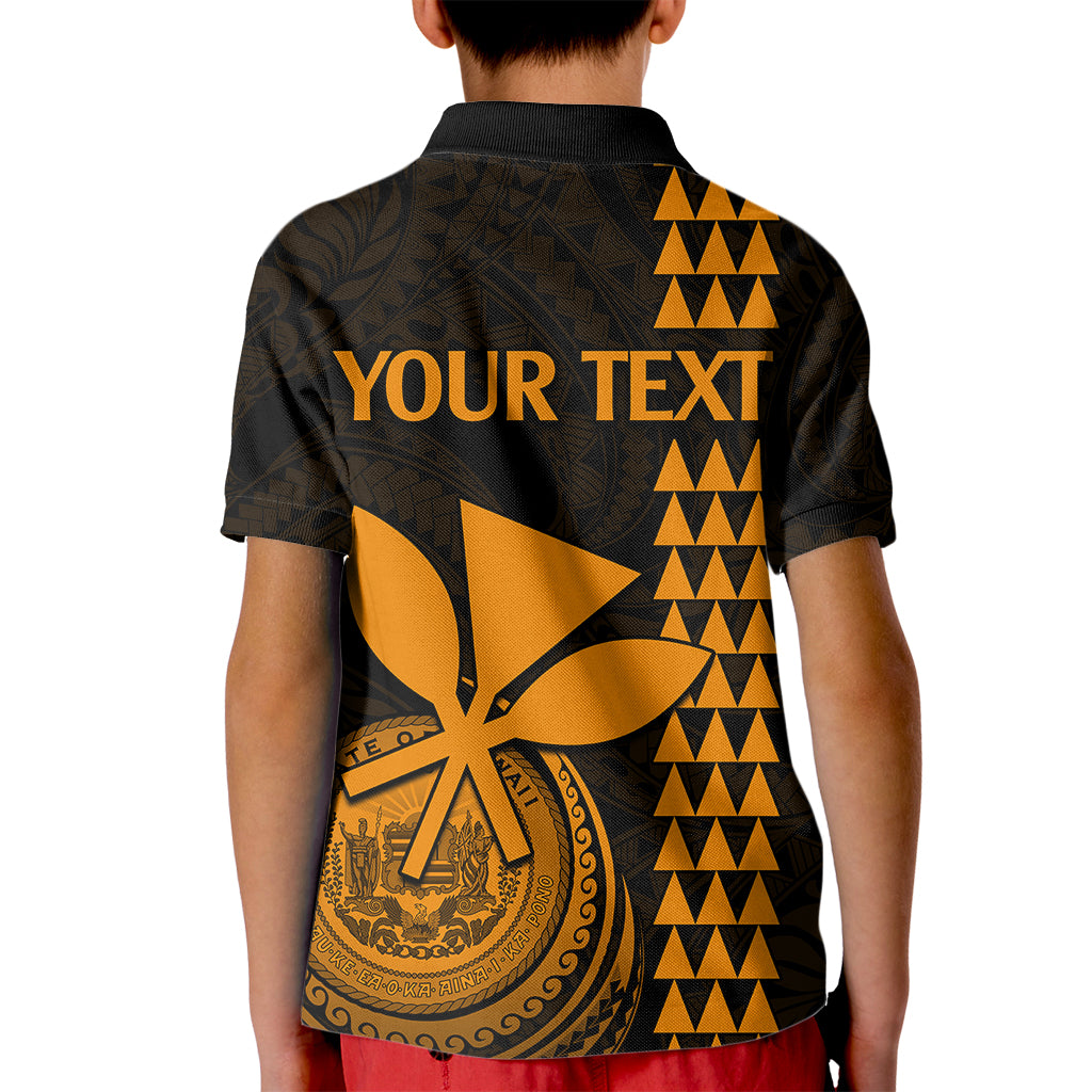 Custom Hawaii Kid Polo Shirt King Kamehameha - Gold - Wonder Print Shop
