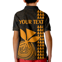 Custom Hawaii Kid Polo Shirt King Kamehameha - Gold - Wonder Print Shop
