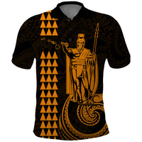 Custom Hawaii Polo Shirt King Kamehameha - Gold - Wonder Print Shop
