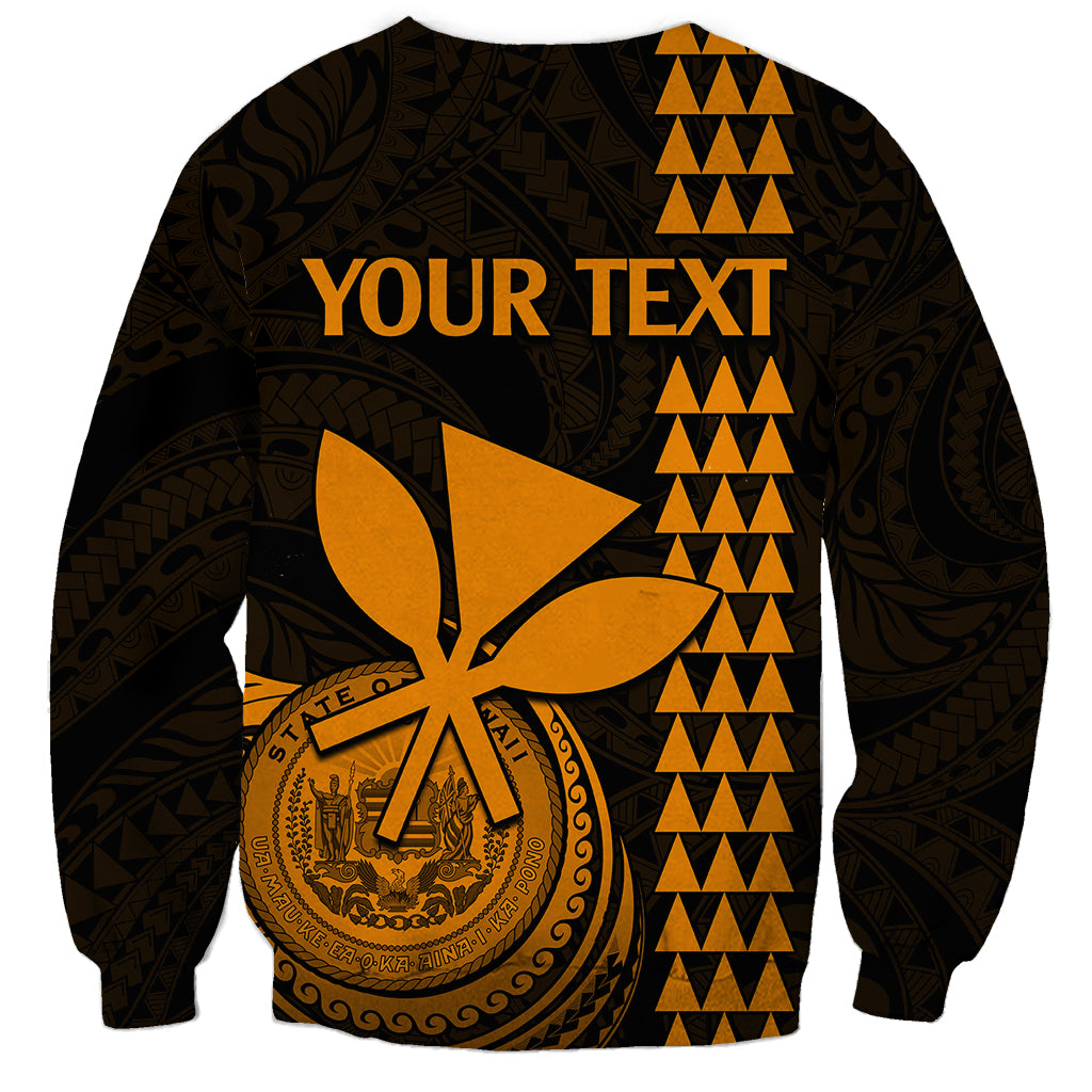 Custom Hawaii Sweatshirt King Kamehameha - Gold - Wonder Print Shop