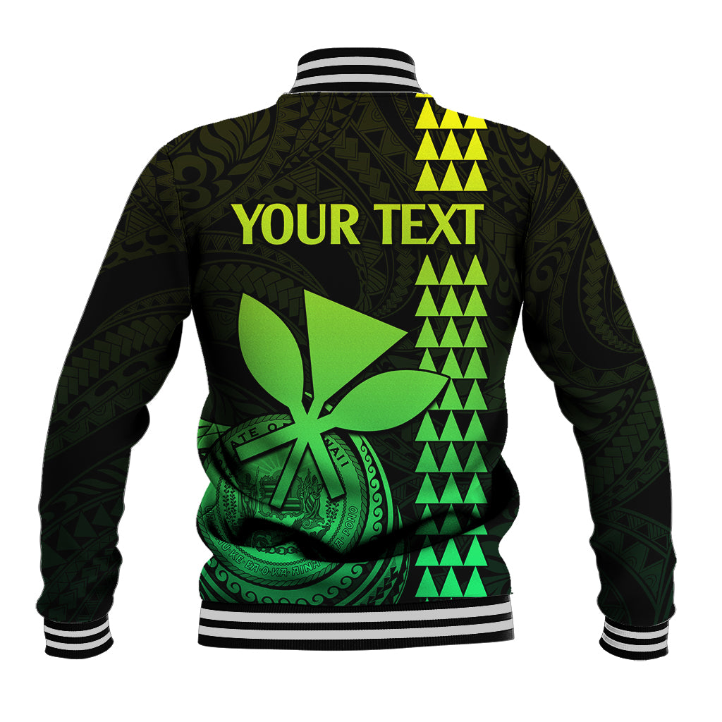 Custom Hawaii Baseball Jacket King Kamehameha - Lime LT9 - Wonder Print Shop