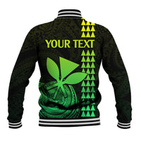 Custom Hawaii Baseball Jacket King Kamehameha - Lime LT9 - Wonder Print Shop