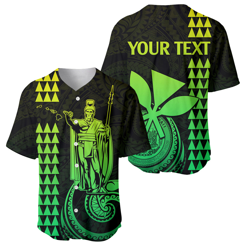 Custom Hawaii Baseball Jersey King Kamehameha - Lime LT9 - Wonder Print Shop
