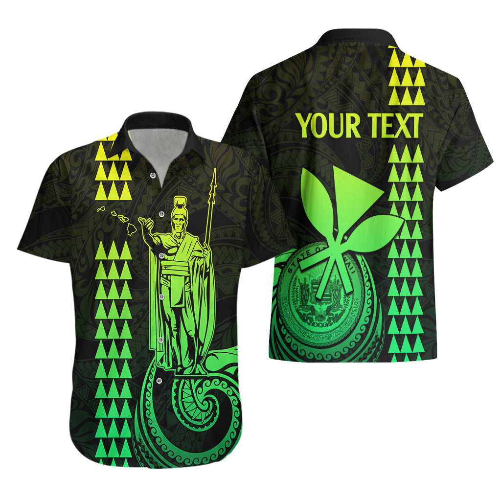 Custom Hawaii Hawaiian Shirt King Kamehameha - Lime - Wonder Print Shop
