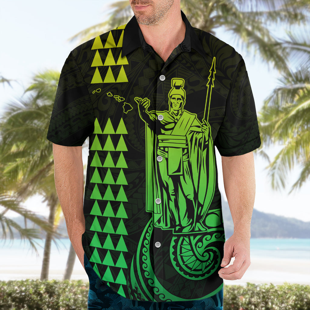 Custom Hawaii Hawaiian Shirt King Kamehameha - Lime - Wonder Print Shop