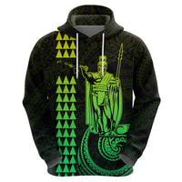 Custom Hawaii Hoodie King Kamehameha - Lime - Wonder Print Shop