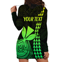 Custom Hawaii Hoodie Dress King Kamehameha - Lime - Wonder Print Shop
