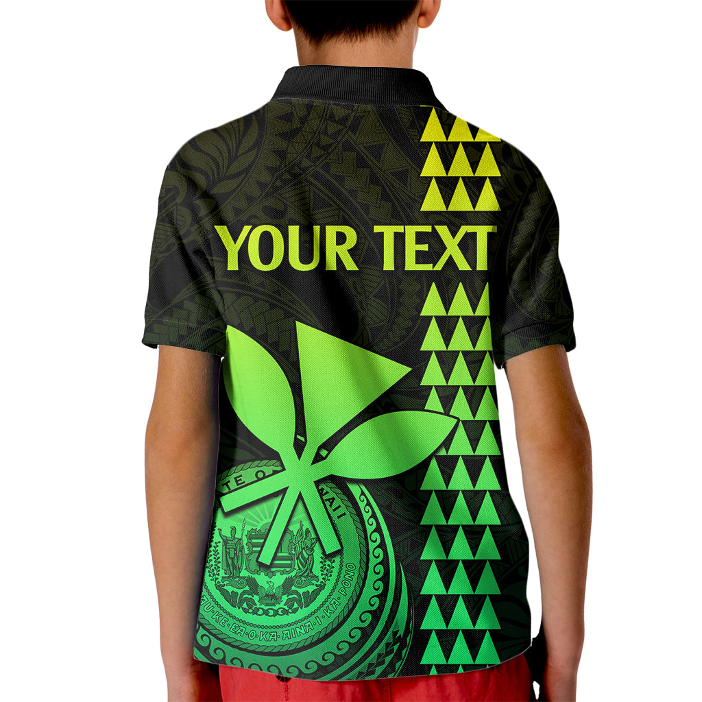 Custom Hawaii Kid Polo Shirt King Kamehameha - Lime - Wonder Print Shop