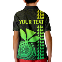 Custom Hawaii Kid Polo Shirt King Kamehameha - Lime - Wonder Print Shop