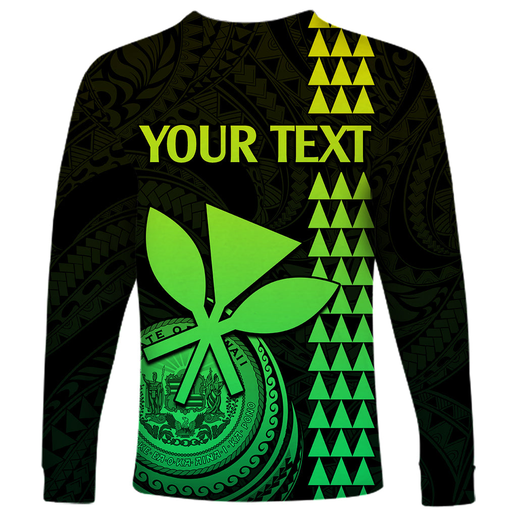 Custom Hawaii Long Sleeve Shirt King Kamehameha - Lime - Wonder Print Shop