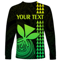 Custom Hawaii Long Sleeve Shirt King Kamehameha - Lime - Wonder Print Shop