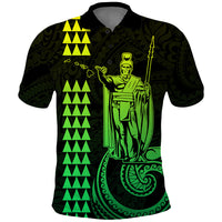Custom Hawaii Polo Shirt King Kamehameha - Lime - Wonder Print Shop