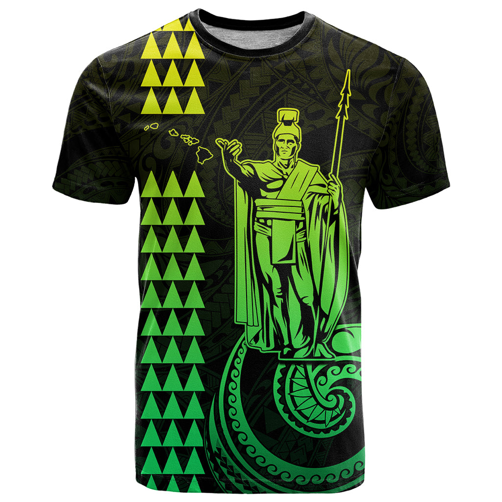 Custom Hawaii T Shirt King Kamehameha - Lime - Wonder Print Shop