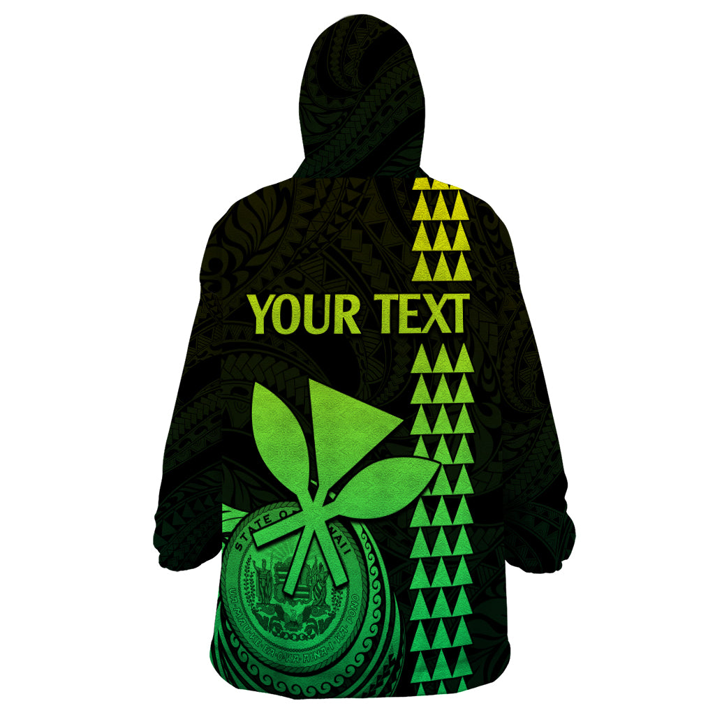 Custom Hawaii Wearable Blanket Hoodie King Kamehameha - Lime - Wonder Print Shop