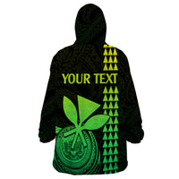 Custom Hawaii Wearable Blanket Hoodie King Kamehameha - Lime - Wonder Print Shop