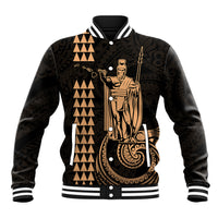Custom Hawaii Baseball Jacket King Kamehameha - Nude LT9 - Wonder Print Shop